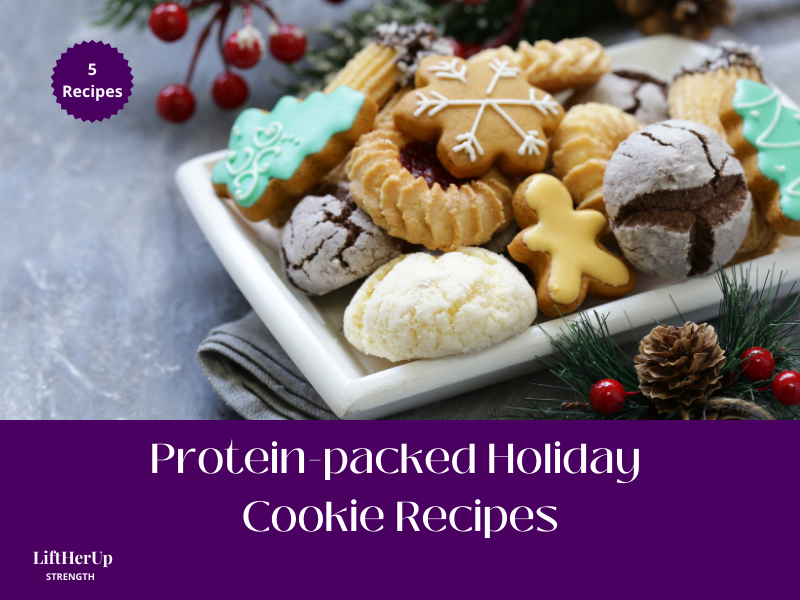 Protein-packed holiday cookies on a festive plate